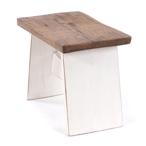 Hocker SCHEMEL 40 Mahagoni Massivholz 06 weiß-landhaus