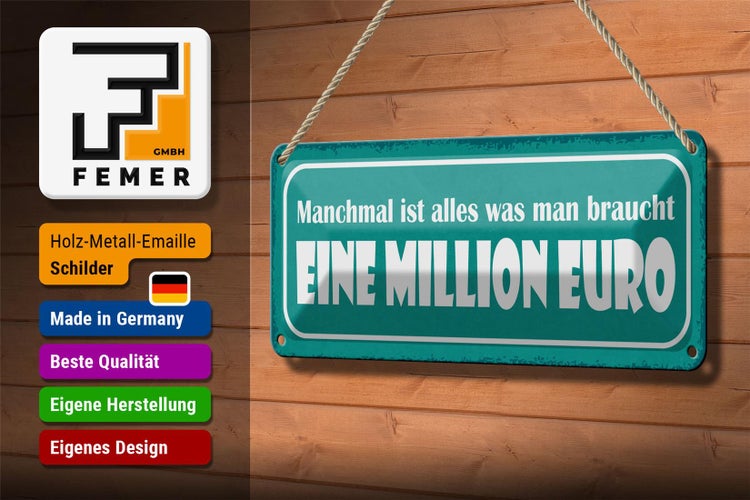 Blechschild Spruch 27x10cm manchmal alles was man braucht Dekoration