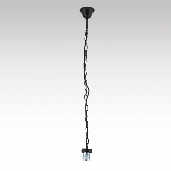 Kettenaufhängung 100cm Aufhängung mit Fassung E27 Schraubring Lampenaufhängung Lampen Kette Schwarz