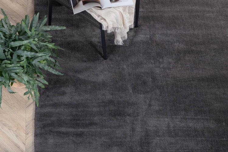 Undra Teppich 240x170 cm Polyester dunkelgrau. 170 X 240 X 1 cm