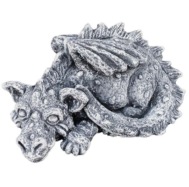 Steinfigur kleiner Drache zur Gartendekoration