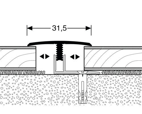 Übergangsprofil 558 Alu eloxiert schwarz 100 cm