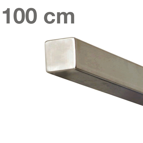 Quadratisches Metallprofil mit einer Länge von 100 Zentimetern.
