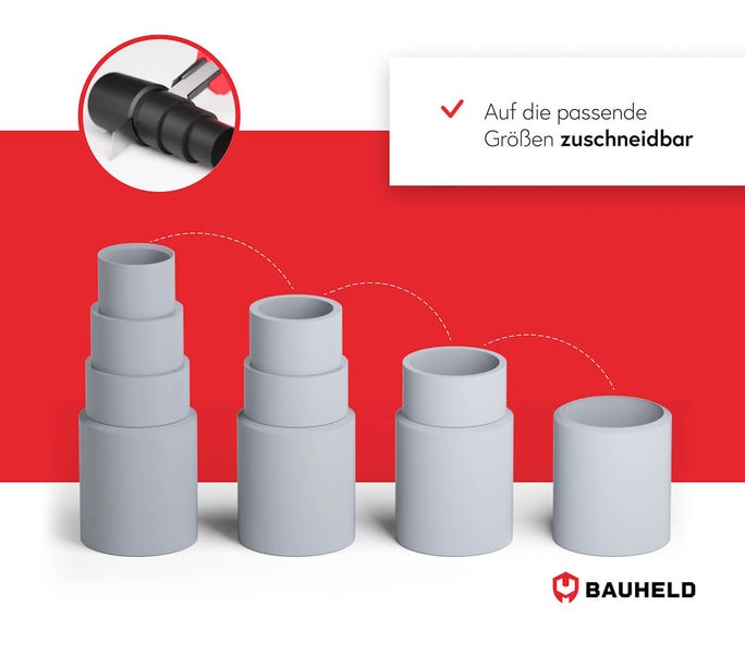 Bauheld Staubsaugeradapter, auf die passende Groesse zuschneidbar