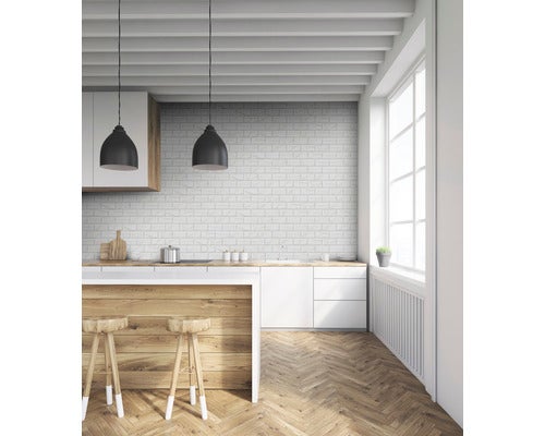 Steingut Wandfliese Metro Carrara 10x20cm glänzend