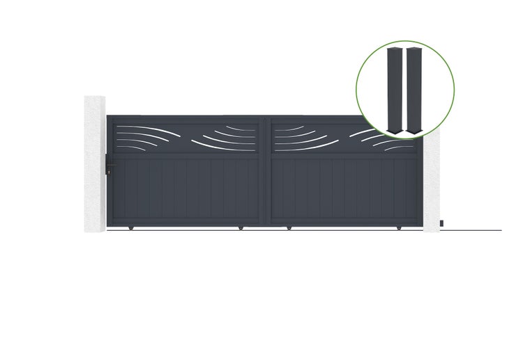 Schiebetor mit Torpfosten