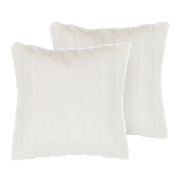 Dekokissen 2er Set PUMILA Webpelz 45 x 45 cm Weiß Ohne Muster