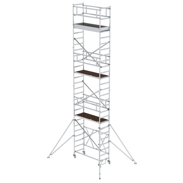 Fahrgerüst mit mehreren Plattformen und Auslegern für Stabilität