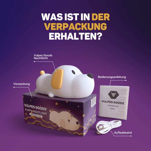 Vulpes Goods Nachtlicht für Kinder mit Touch-Bedienung und 8 Farben - Silikon-LED-Nachtlicht für das Kinderzimmer - USB