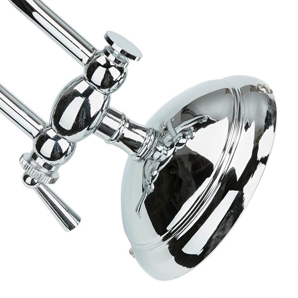 Chromfarbene Wandleuchte mit Schwenkarm für den Innenbereich