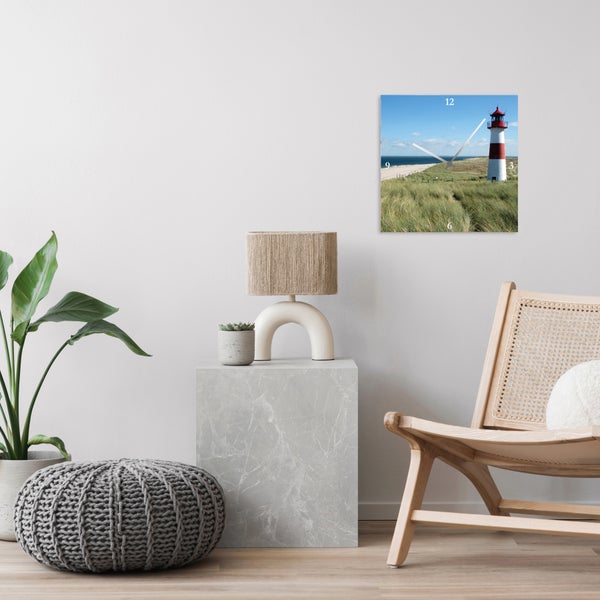Wanduhr | Uhr | Dünen | Sylt | Strand | Urlaub | Meer | Leuchtturm | Acrylglas | CL0239_Sylt 30x30cm