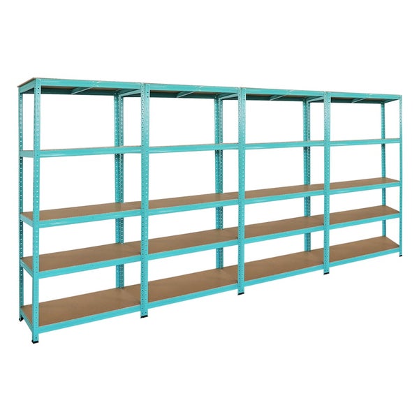 PROREGAL Mega Deal 4x Schwerlastregal GREEN HULK, HxBxT 180x90x40cm, Fachlast 175kg, 5 Ebenen, Grün, Kellerregal, Steckregal, Garagenregal, Lagerregal