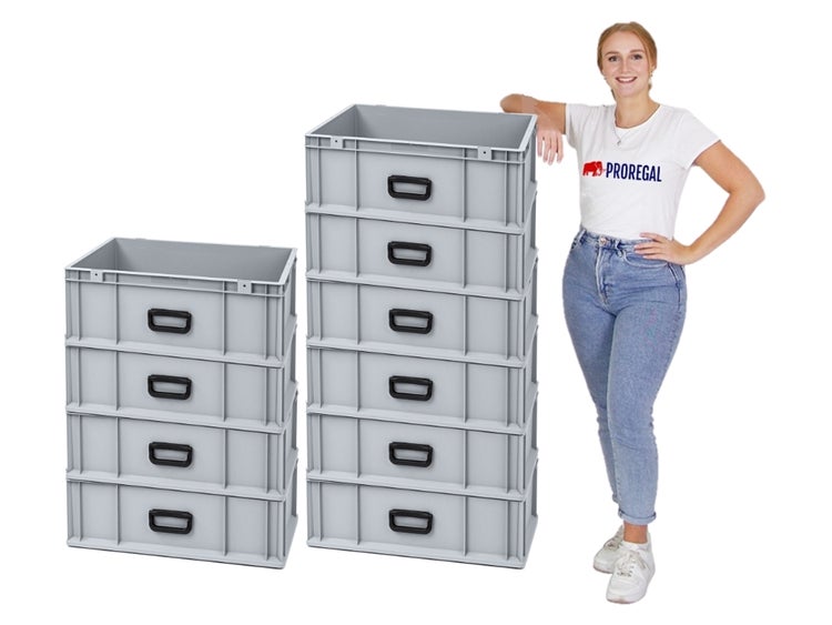 PROREGAL Eurobox Nextgen Portable Uno HxBxT 22 x 40 x 60 cm  44 Liter Eurobehälter Transportbox Transportbehälter Stapelbehälter