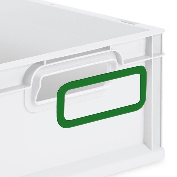 PROREGAL Spar Set 5x Eurobox Nextgen Color Mit Auflagedeckel & Schiebeschnappverschlüsse HxBxT 17 x 30 x 40 cm Griffe Grün Offen Glatter Boden