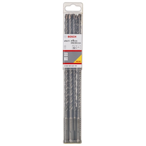 Bosch 10x Hammerbohrer SDS plus-5 8 x 200 x 265 mm - 2608585625