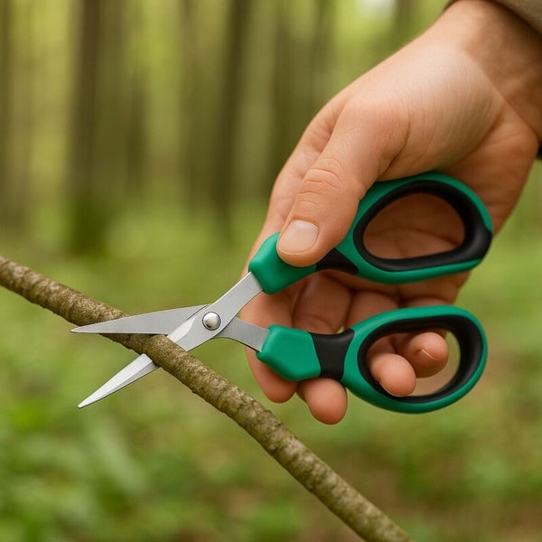 Gartenschere schneidet einen Ast