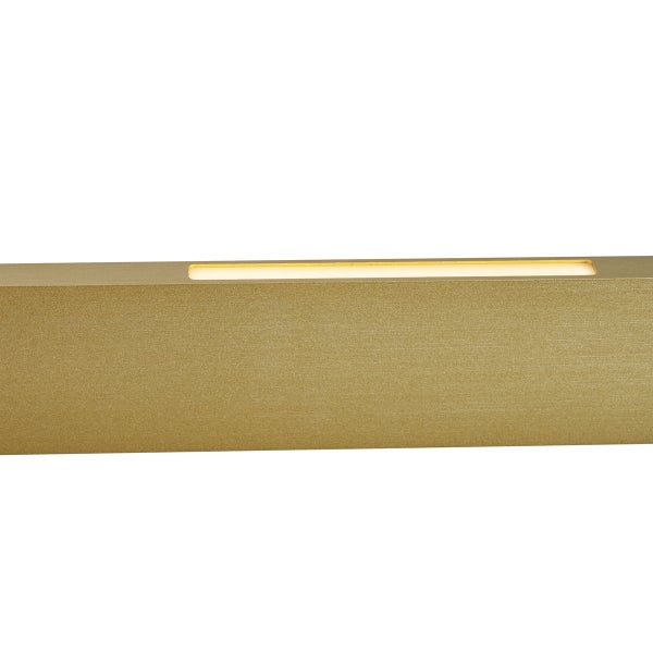 Detailansicht einer goldenen Lichtleiste