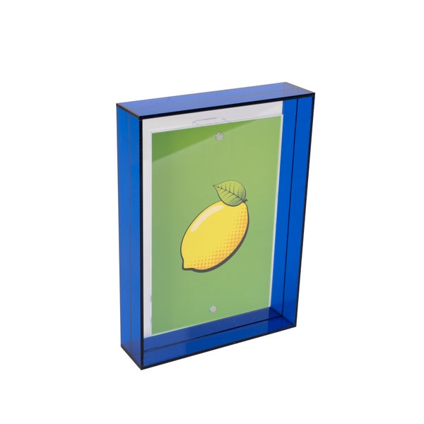 Bilderrahmen | Foto | Fotorahmen | Neon | Wechselrahmen | Blau | Format: 10x15cm