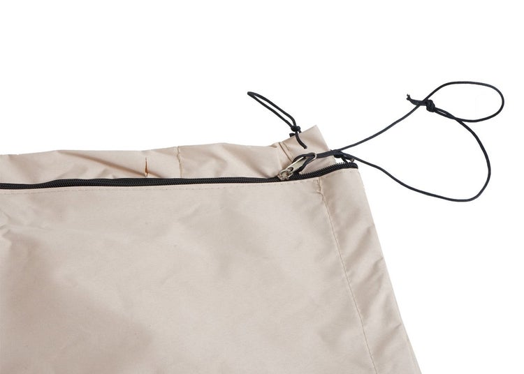 Beiger Bezug mit Reißverschluss und Kordelzug