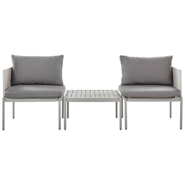 Lounge Set mit Tisch 2-Sitzer TERRACINA Metall Hellgrau