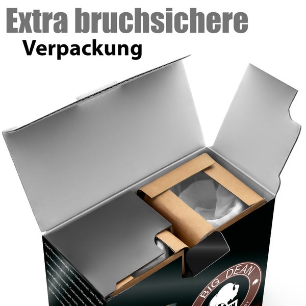 Zwei doppelwandige Thermogläser aus Glas für Heiß- und Kaltgetränke.