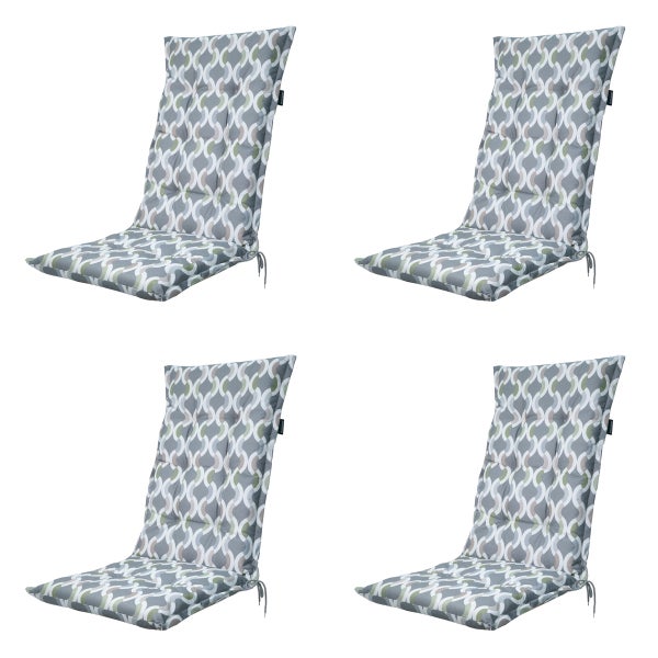 Hochlehnerauflage Trivia grau - Ca. 123x50 cm - 4er-Set