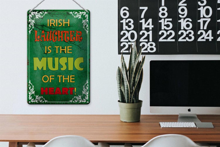 Blechschild Spruch 20x30cm irish laughter is the music of