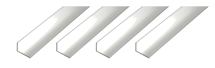 Vier Aluminium Winkelprofile als Bauprofil für Heimwerkerarbeiten