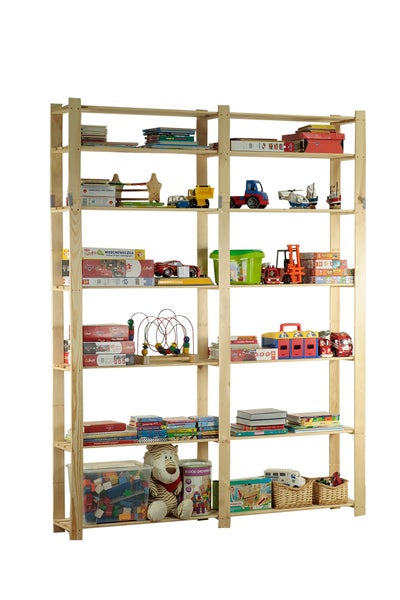 PROREGAL Holzregal Pinepeak HxBxT 220 x 170 x 28 cm 7 Fachboden 1,2 cm Dickes Kiefernholz Natur