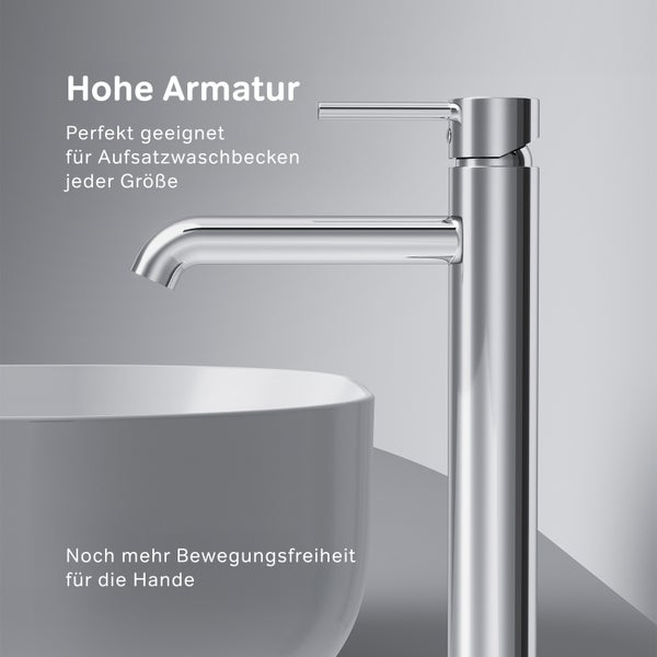AM.PM Waschtischarmatur für Aufsatzwaschbecken mit Klick-Ablaufgarnitur FPA92200