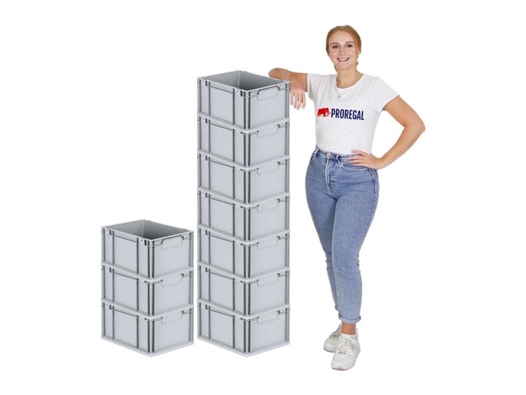 PROREGAL Eurobox Nextgen Economy Griffe Geschlossen HxBxT 22 x 30 x 40 cm 20 Liter Eurobehälter Transportbox Transportbehälter Stapelbehälter