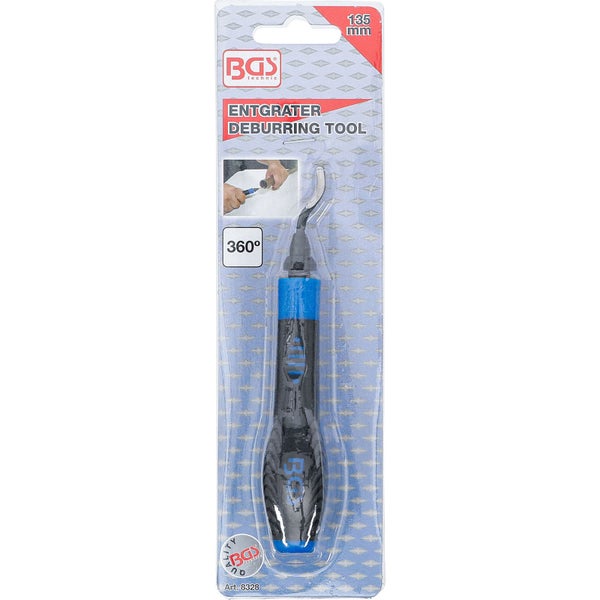 BGS technic Entgrater, Länge 135 Millimeter, mit 360 Grad drehbarer Klinge in Blisterverpackung.