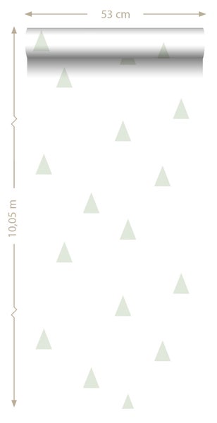 Tapetenrolle mit Dreiecksmuster, 53 cm breit und 10,05 m lang