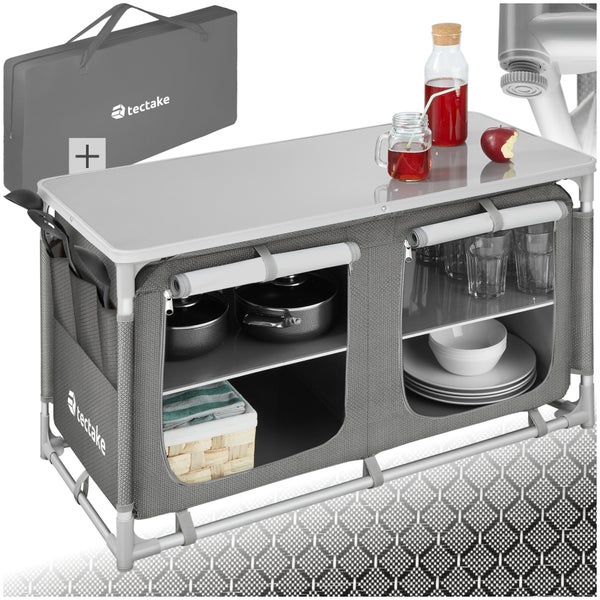 Campingschrank Komfort mit 4 Fächern tectake  faltbar 97 x 47,5 x 56,5 cm
