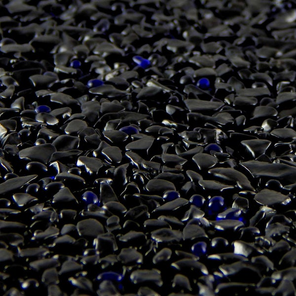 Terralith Glassteinteppich Vetro Zaffiro Blu / Nero für 1 qm -innen-