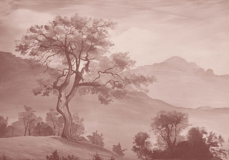 Gemälde einer Landschaft mit Baum