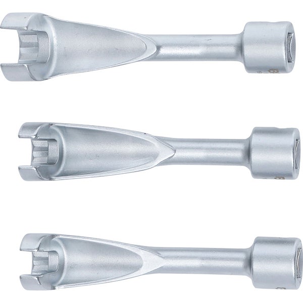 Rohrsteckschlüssel Satz, offene tiefe Ausführung, Größen 14 mm, 17 mm und 19 mm, von BGS technic