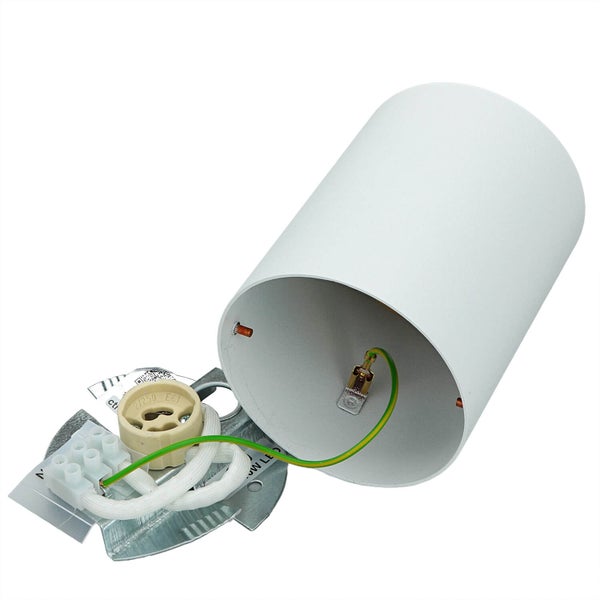 Weiße Deckenleuchte mit Fassung und Anschlussklemmen