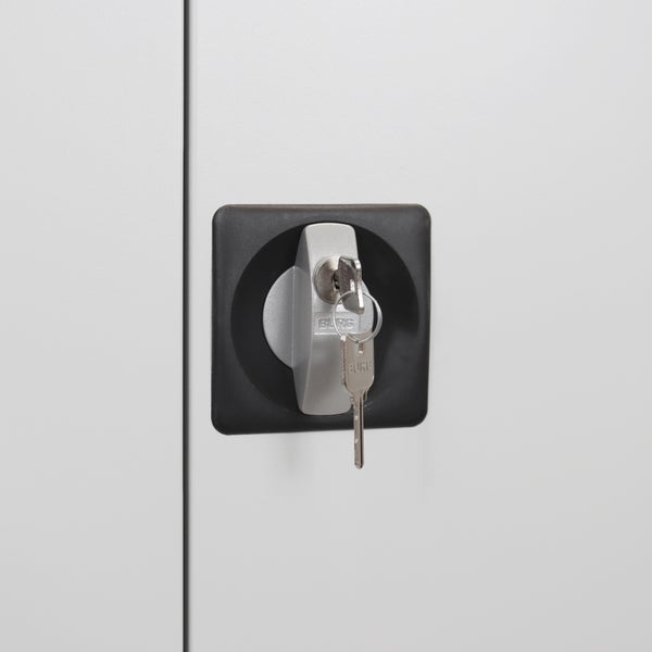 PROREGAL Flügeltürschrank Owl mit 4 Fachboden | HxBxT 195x95x50cm | Lichtgrau | Spind, Aufbewahrungsspind, Arbeitsschrank