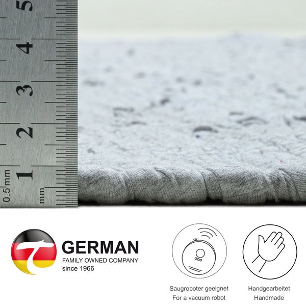 Handgewebter Fleckerlteppich aus Baumwolle Chindi Grau 40x60 cm