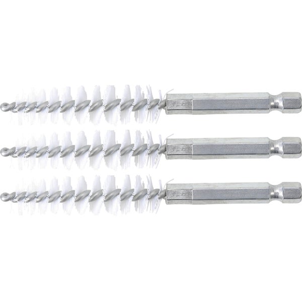 BGS Nylonbürste 13 mm Antrieb Außensechskant 6,3 mm (1/4) 3tlg. - 3078-13-N