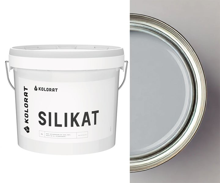 Kolorat Silikat Wand- und Deckenfarbe im Eimer, 5 Liter, matt für den Innenbereich.