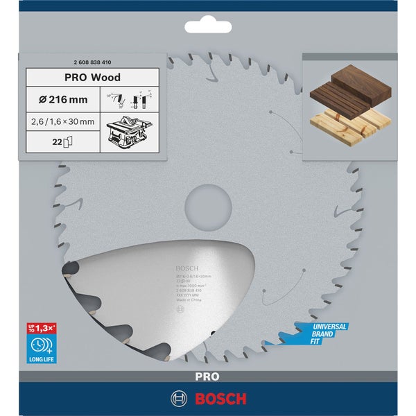 Bosch Pro Wood Kreissägeblatt, 216 Millimeter Durchmesser