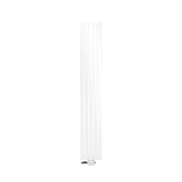 ECD Germany Design Paneelheizkörper Stella Mittelanschluss 260 x 1800 mm Weiß mit Anschlussgarnitur Thermostat Universal Eck- und Durchgangsform, Flach Einlagig Vertikal, Heizkörper Badheizkörper