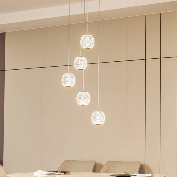 Lucande LED Ismenia (Retro, Vintage Antik) in Bronze aus Metall (5 flammig ) Wohnzimmerleuchte