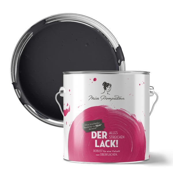 Lackdose der Marke Miss Pompadour mit geöffnetem Deckel