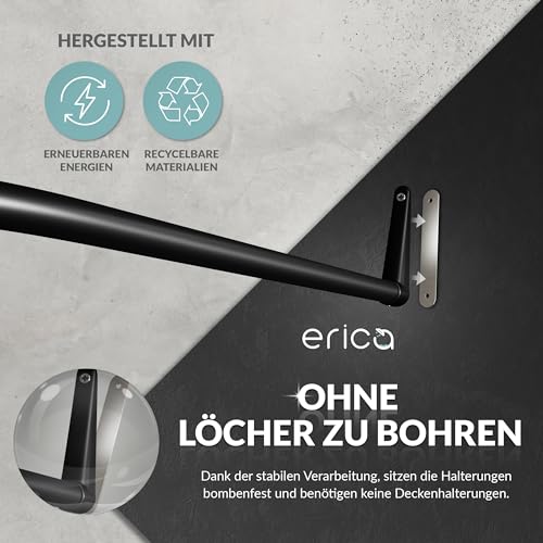 Erica Klebebefestigungen für Duschstange was das Bohren von Löchern in die Fliesen überflüssig Macht, Klebstoff i.Universal und I.Cleaner zum Reinigen der Wand vor der Montage enhalten.