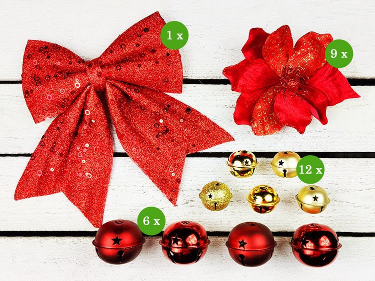 LAALU Geschmückter künstlicher Weihnachtsbaum PEASANT 60 cm mit LED-BELEUCHTUNG IM TOPF