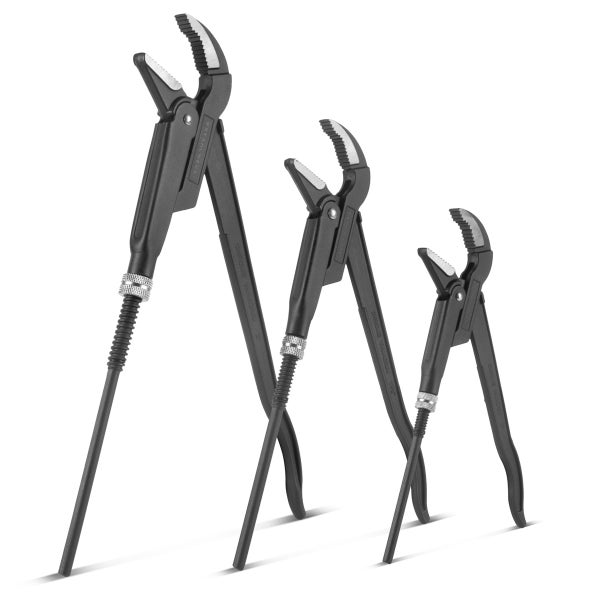 STAHLWERK Rohrzangen 3er Set 1, 1,5, 2 Zoll Chrom-Vanadium Wasserpumpenzangen