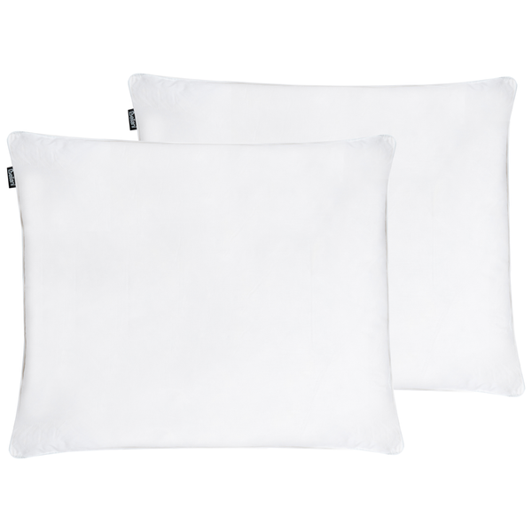 Set aus zwei weißen Beliani Kopfkissen, rechteckige Form.